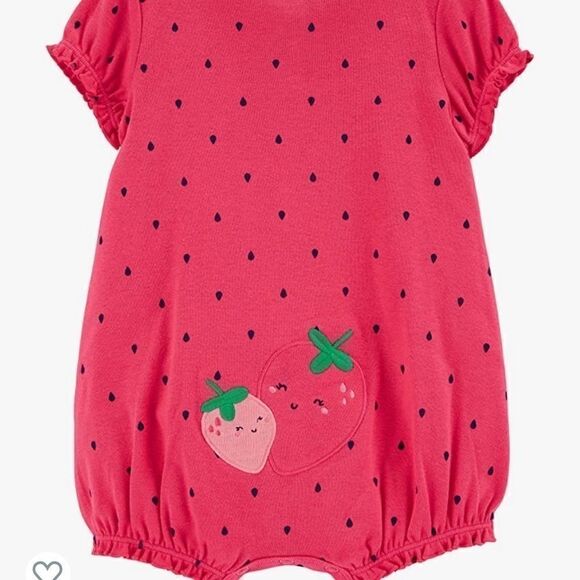 Carter's Baby Girls' Snap Up Cotton Romper 3M NWOT - Picture 3 of 16